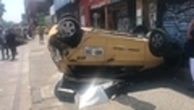 Cuatro heridos deja aparatoso accidente de tránsito en la Calle Quinta, centro de Cali