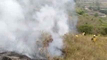 Tercer día de incendio forestal en el corregimiento La Castilla, en la Vía al Mar