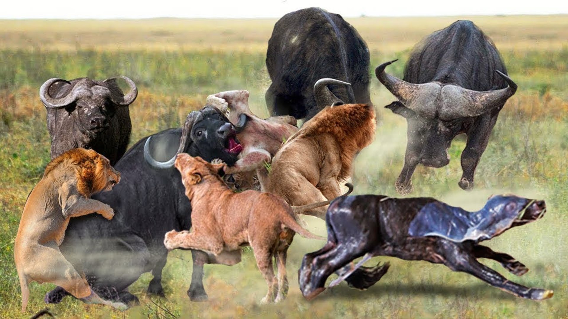 Herd Buffalo Buffalo Giving Birth And Newborn Escape The Lion Too Terrible video Dailymotion