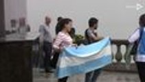 Hinchas argentinos se encomiendan al Cristo Redentor