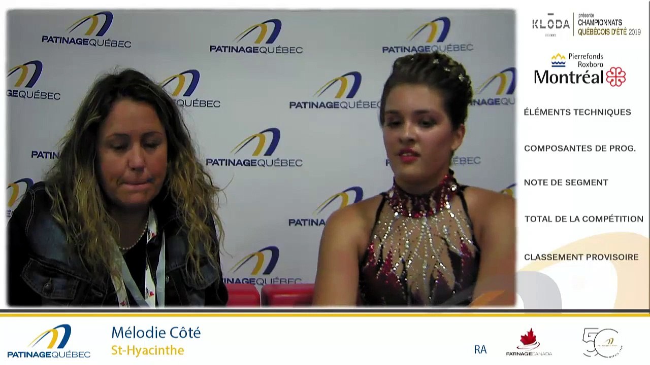 Championnats québécois d'été 2019 présenté par Kloda Focus, Pré-Novice Dame gr. 3, Programme court