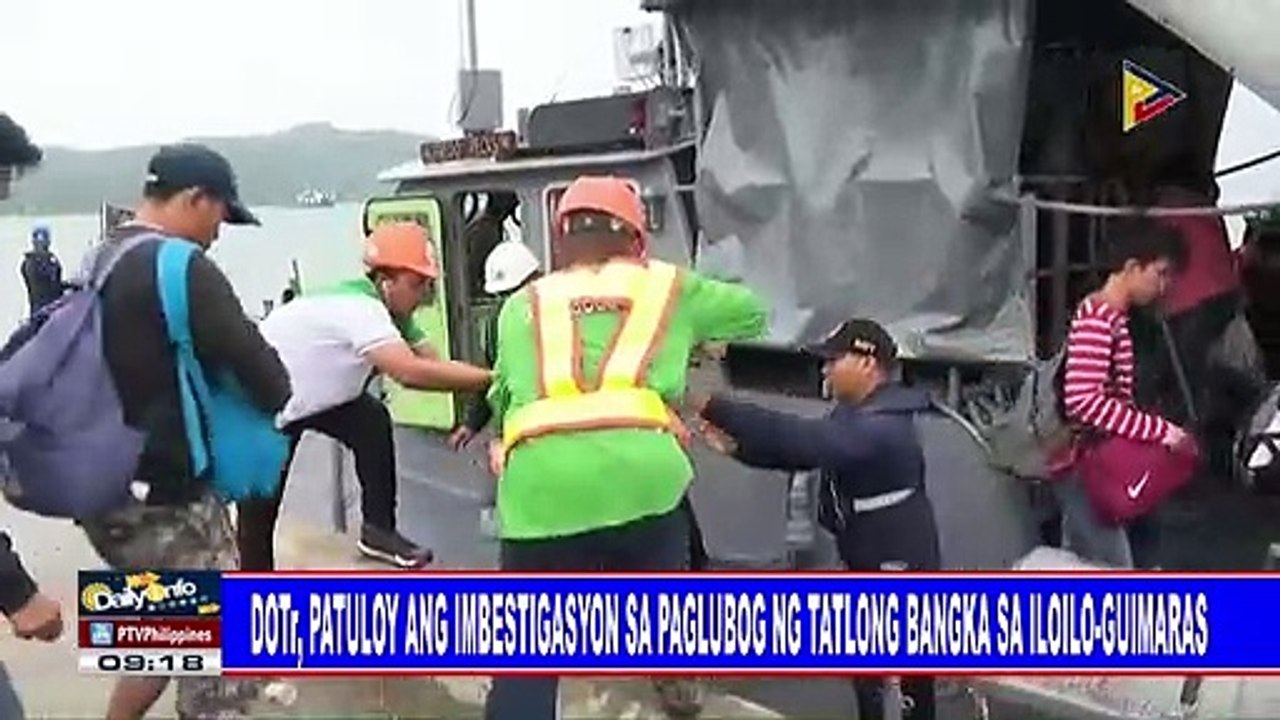 DOTr, patuloy ang imbestigasyon sa paglubog ng tatlong bangka sa Iloilo-Guimaras