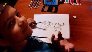 Beau tigre dessin mon fils (8 ans)