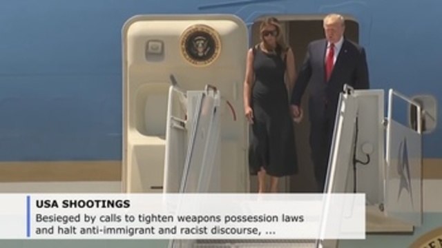 Trump visits Dayton, El Paso amid protests against guns, racism