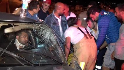 Kontrolden çıkan otomobil karşı şeritteki araçla çarpıştı: 1 ağır yaralı