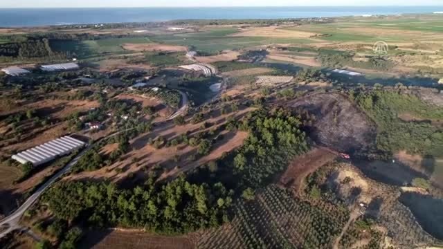 Manavgat'ta orman yangınından etkilenen bölge havadan görüntülendi
