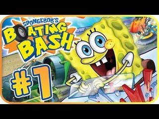 SpongeBob's Boating Bash Walkthrough Part 1 (Wii) Tutorial +  D Lesson