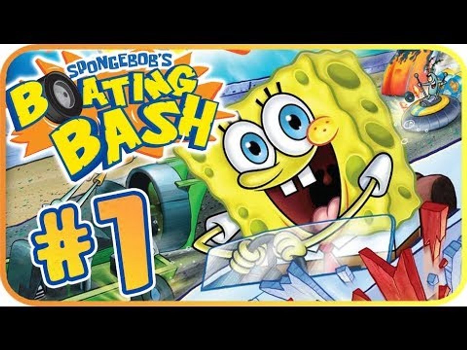 SpongeBob's Boating Bash Walkthrough Part 1 (Wii) Tutorial +  D Lesson