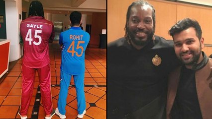 Download Video: India vs West Indies 2019 : Rohit Sharma Shared A Photo With Chris Gayle In Instagram || Oneindia