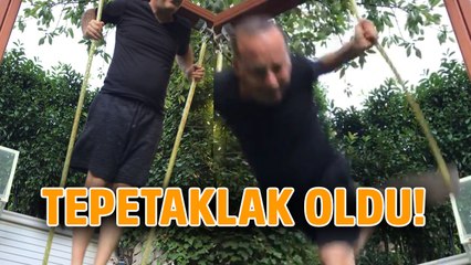 Tolga Cevik salıncaktan böyle düştü