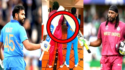 IND VS WI 1ST ODI | முதுகை காட்டிக் கொண்டு போஸ் கொடுத்த ரோஹித் -கெயில்!- வீடியோ