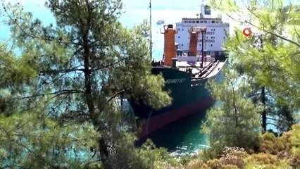 Buğday yüklü gemi Fethiye'de karaya oturdu
