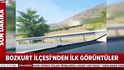 Denizli'deki deprem sonrası korkutan görüntü!