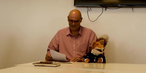 Basil Brush taking the Evening News conference