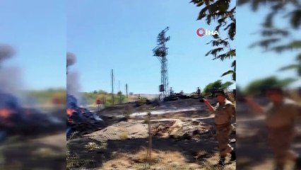 Saman yüklü kamyon alev alev böyle yandı