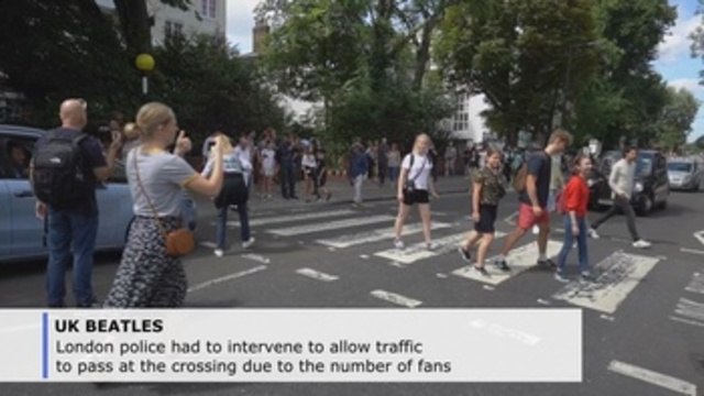 Beatles fans gather at Abbey Road 50 years after famous album