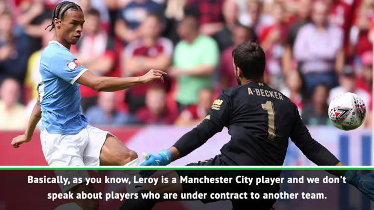 Bayern sorry Sane is injured but won't speak on transfer