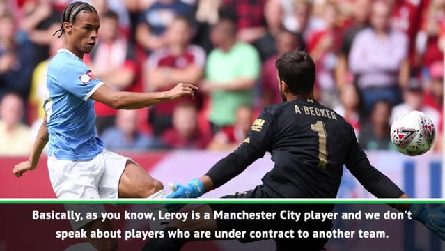 Bayern sorry Sane is injured but won't speak on transfer