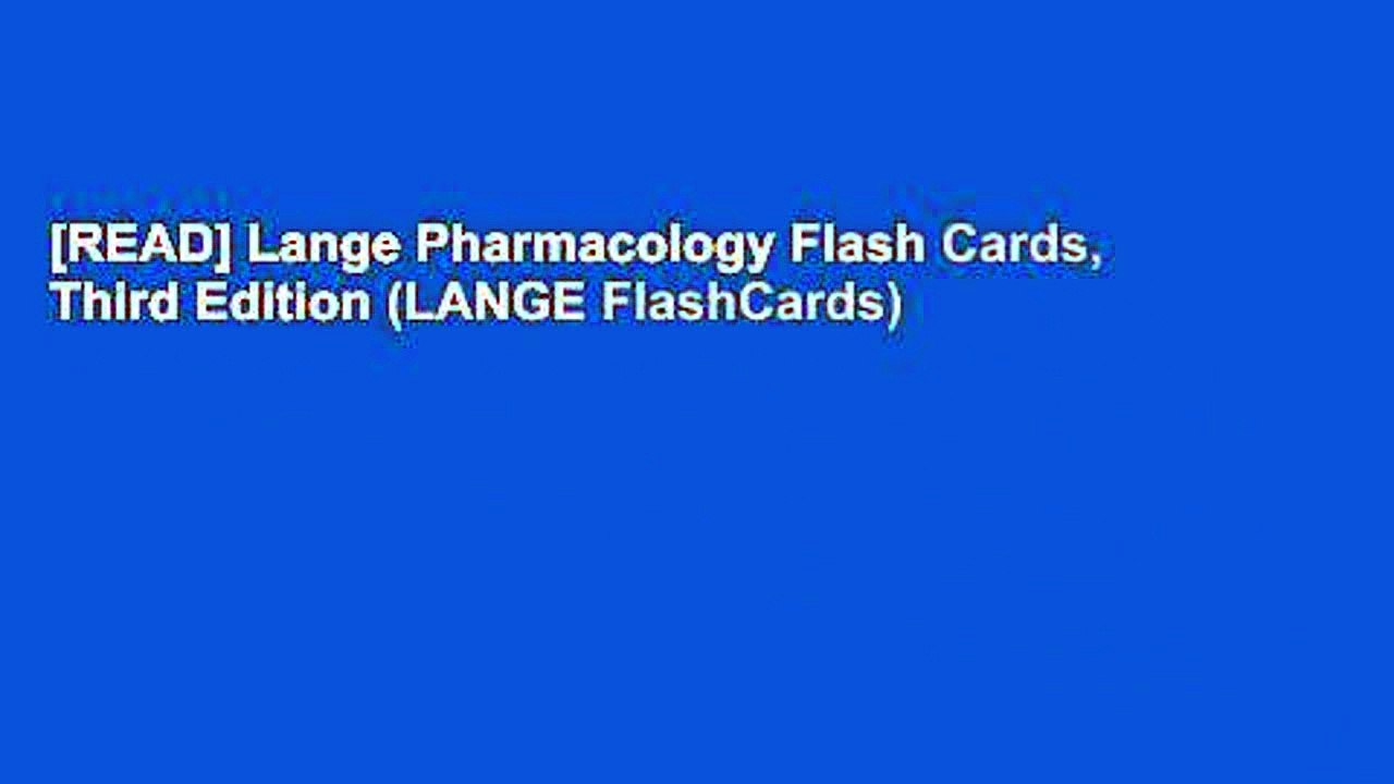 [READ] Lange Pharmacology Flash Cards, Third Edition (LANGE FlashCards)