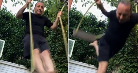 Tolga Çevik salıncaktan düştü!