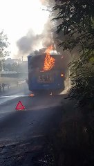 Ostia Antica, in fiamme autobus 04