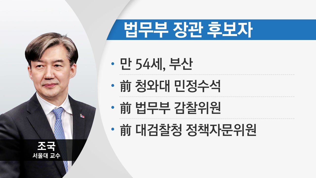 문 대통령, 장관급 8명 교체 개각 단행...법무 조국·과기 최기영·주미대사 이수혁...