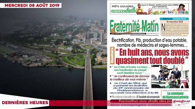 Le Titrologue du 08 Août 2019- Bédié dit ses vérité au président du RHDP