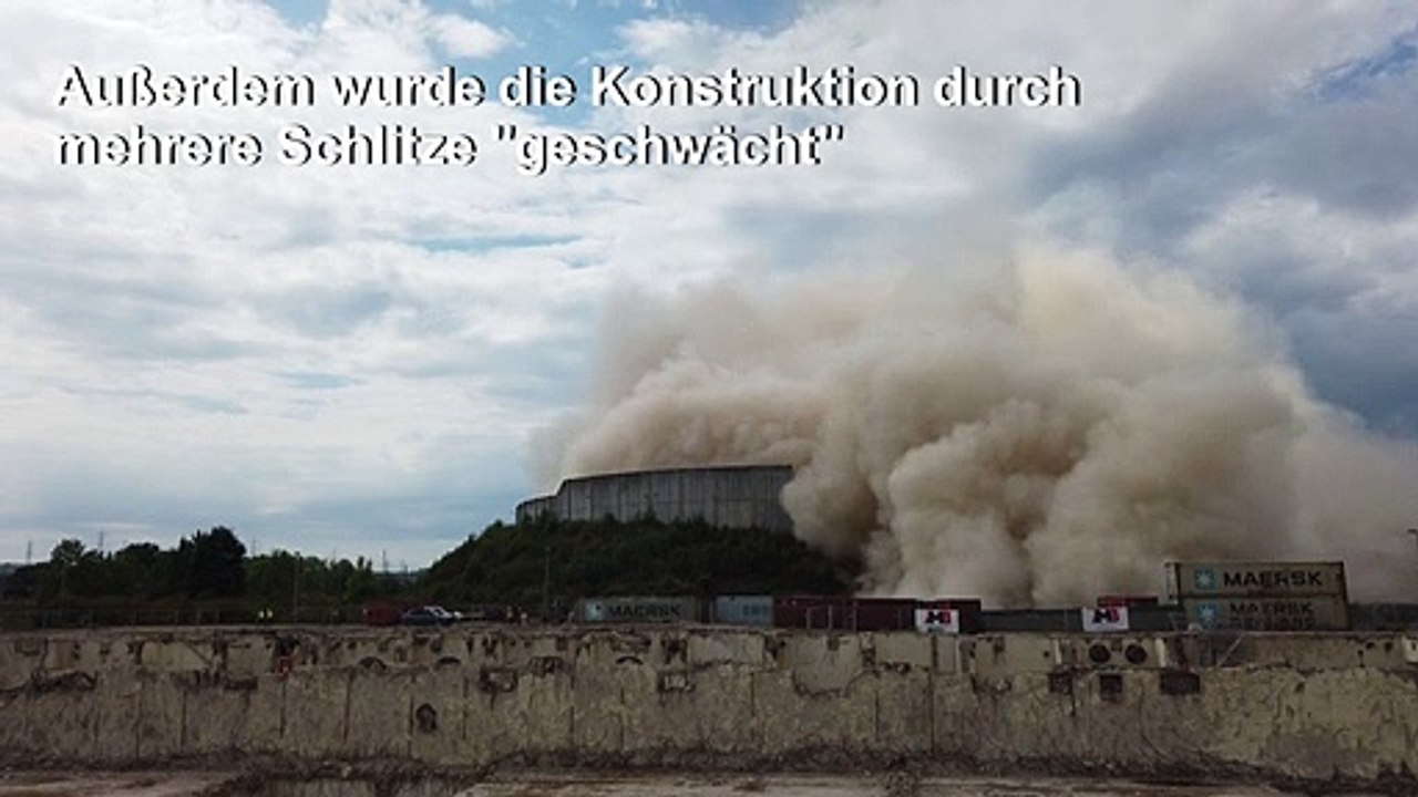 Akw-kühlturm zum einsturz gebracht