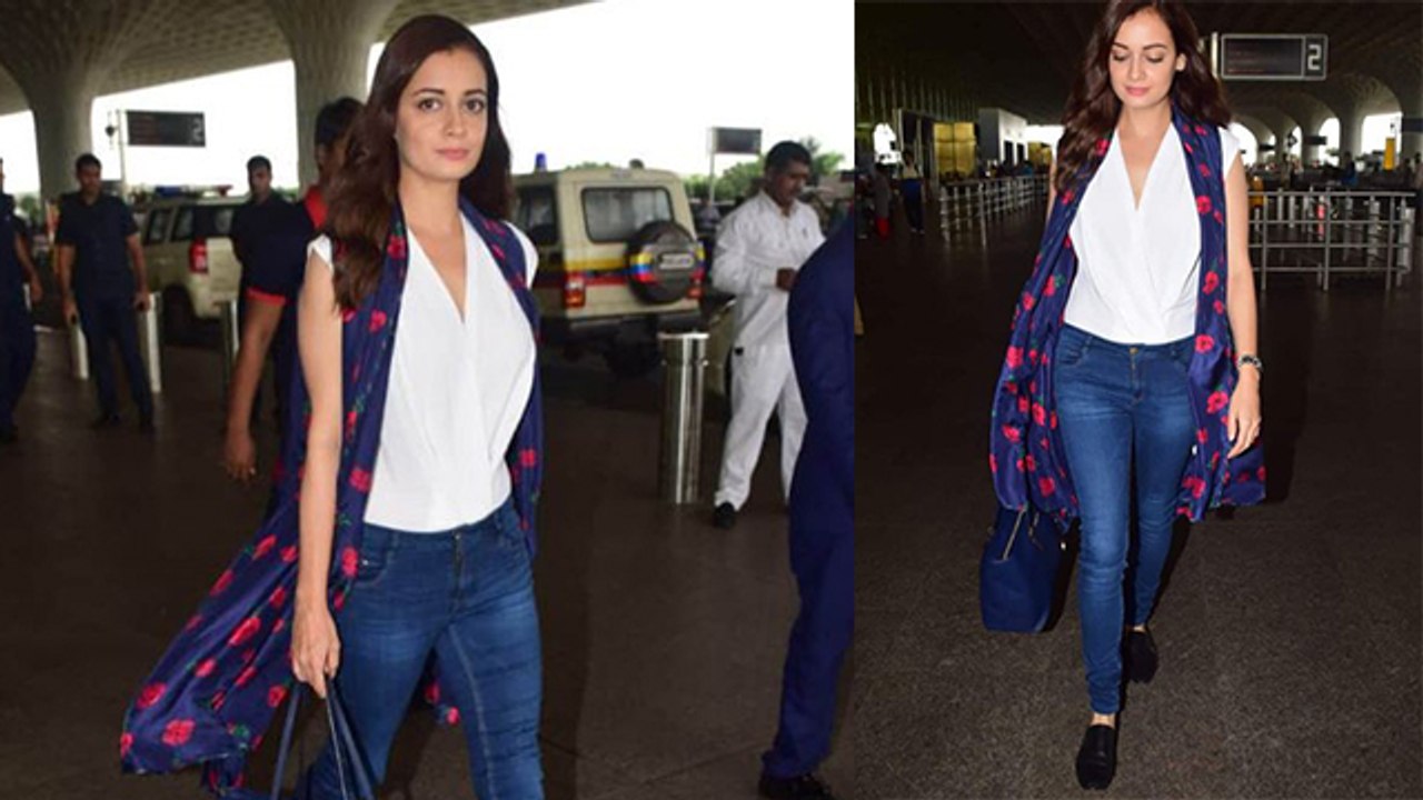 Dia Mirza looks upset at Mumbai airport after separation with husband Sahil Sangha | FilmiBeat