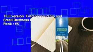 Full version  Entrepreneurship and Small Business Management  Best Sellers Rank : #5