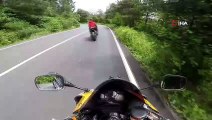 Sarıyer’de hız yapan motosikletlilerin kaza anı kamerada