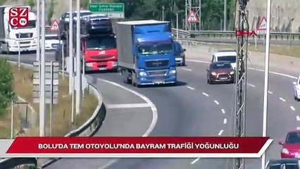 下载视频: Bolu’da, TEM Otoyolu’nda bayram trafiği yoğunluğu