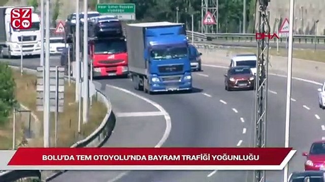 Bolu’da, TEM Otoyolu’nda bayram trafiği yoğunluğu