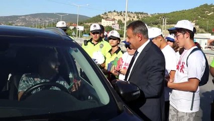 Burdur'da "drone destekli" trafik uygulaması