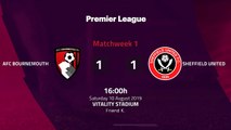 Match report between AFC Bournemouth and Sheffield United Round 1 Premier League
