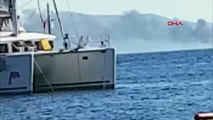 Bodrum'daki tekne yandı