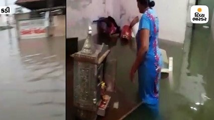 કડીના દેઉસણામાં વરસાદી પાણી ભરાતા તંત્ર દોડતું થયું