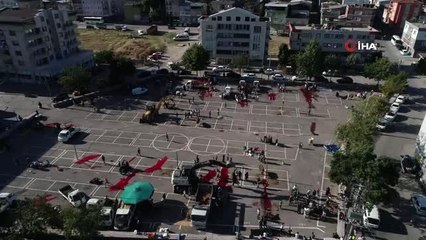 Bursa'da kurban kesim alanı havadan görüntülendi