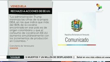 Venezuela rechaza informe de EE.UU. sobre narcotráfico