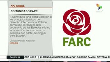 La FARC manifiesta apoyo total a Venezuela ante el bloqueo de EEUU
