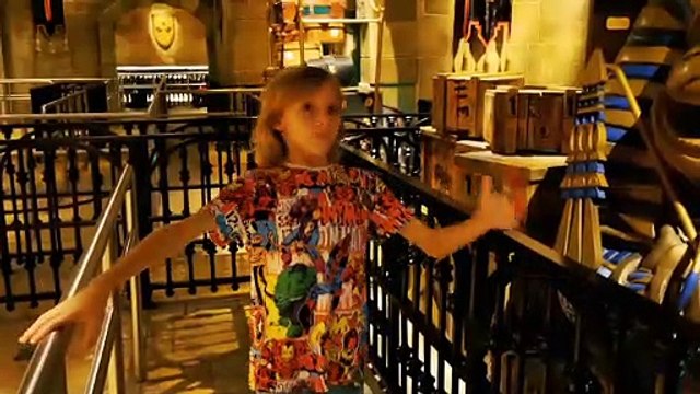 Little Mia in Hotel Transylvania ride in Motiongate Dubai. Dubai parks and resorts.