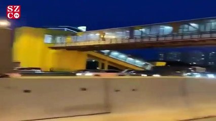 Tesla marka araç otobanda alev aldı!