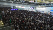 Flights out of Hong Kong airport cancelled due to mass protest