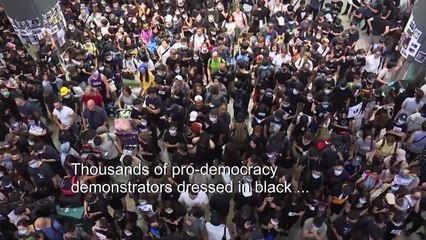 Sea of black at Hong Kong airport protest