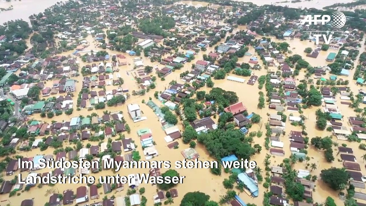 Luftbilder zeigen Überschwemmungen in Myanmar
