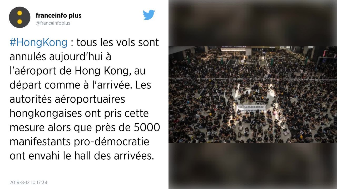 Hong-Kong : Les vols en provenance et à destination de la ville ont été annulés