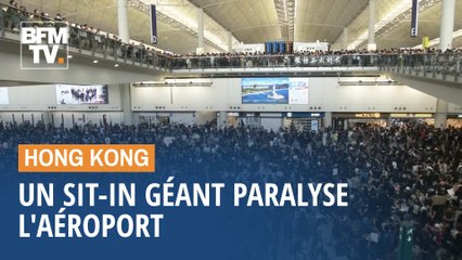 Un sit-in géant paralyse l'aéroport d'Hong Kong