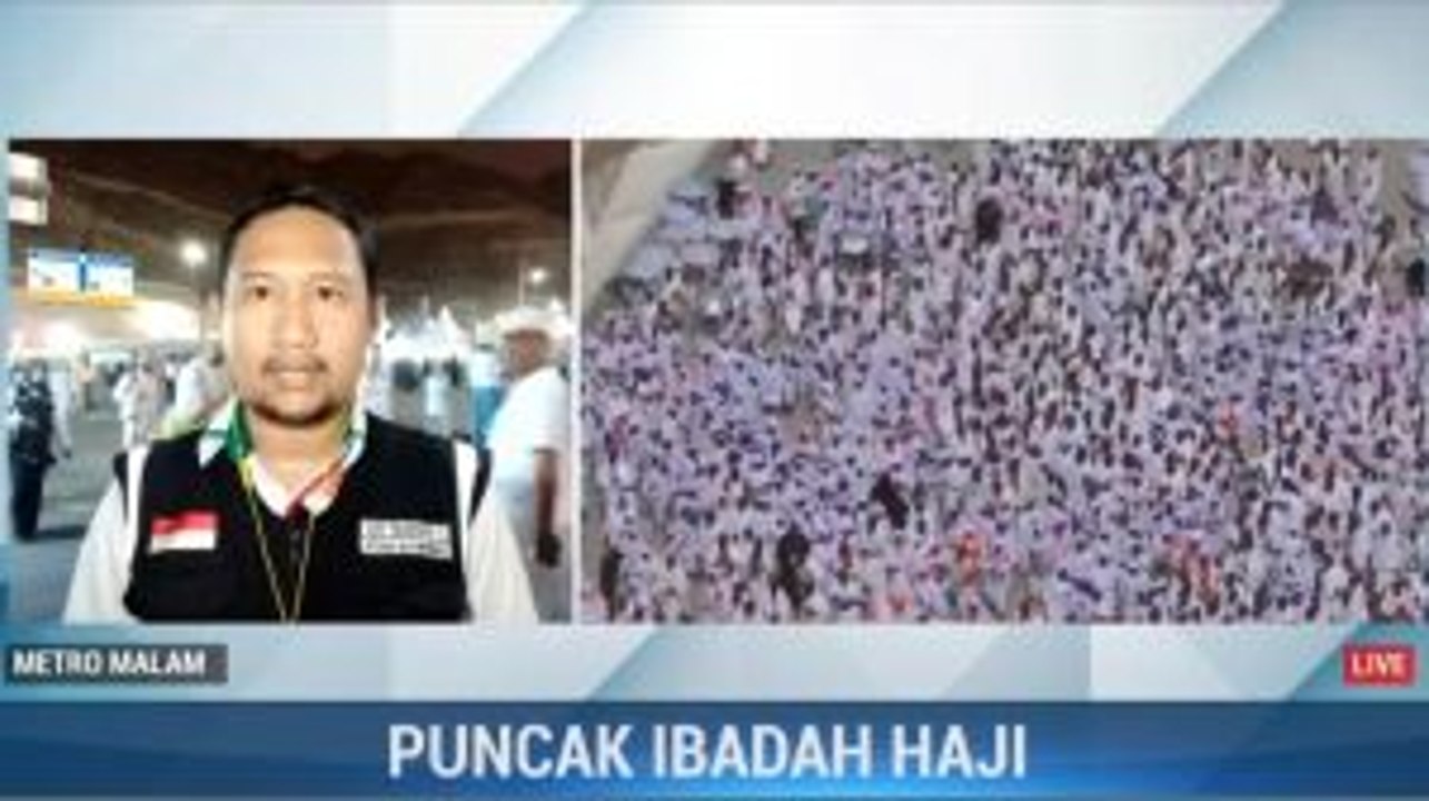 Petugas Bantu Jemaah Haji yang Kelelahan Usai Lempar Jumrah