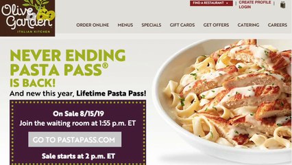 Olive Garden Serves Up Never-Ending Pasta Passes (Including Upgrade to a Lifetime Pass)!