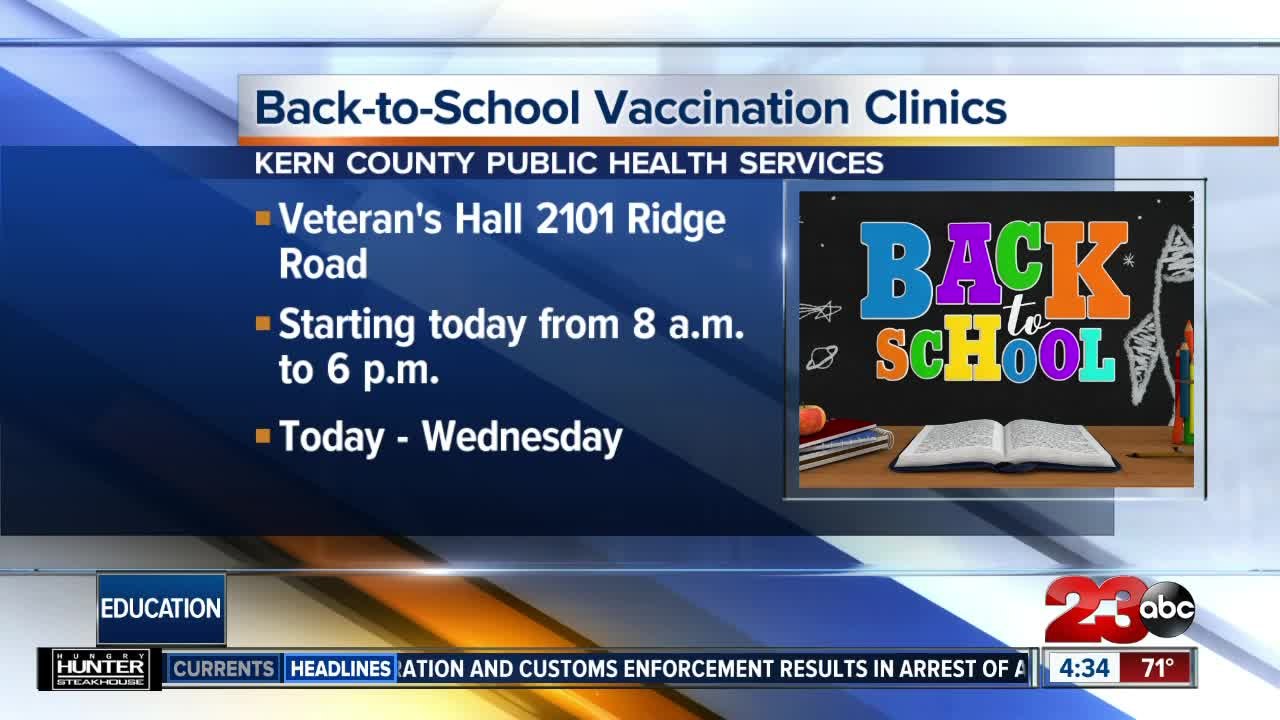 Back to school vaccination clinics happening in Bakersfield this week